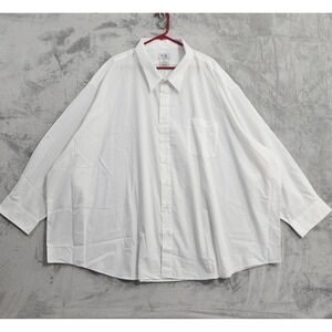 King's Court Shirt Mens 22 White Button Front Long Sleeve Dress Big Tall Formal